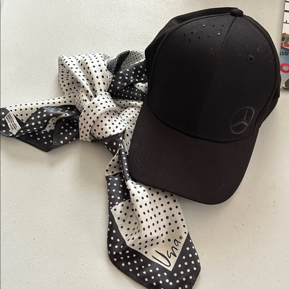 Vera Neuman Black and White Polka Dot Scarf - Picture 7 of 8